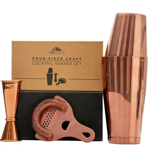 Antique Copper Cocktail Shaker Set (4-Piece) - Giften Market